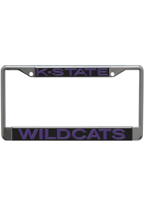 K-State Wildcats Black  Wordmark Chrome License Frame