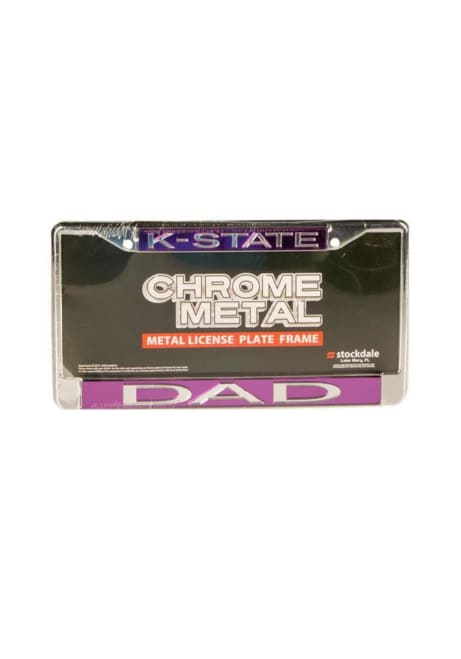 K-State Wildcats Silver  Silver Chrome Metal License Frame