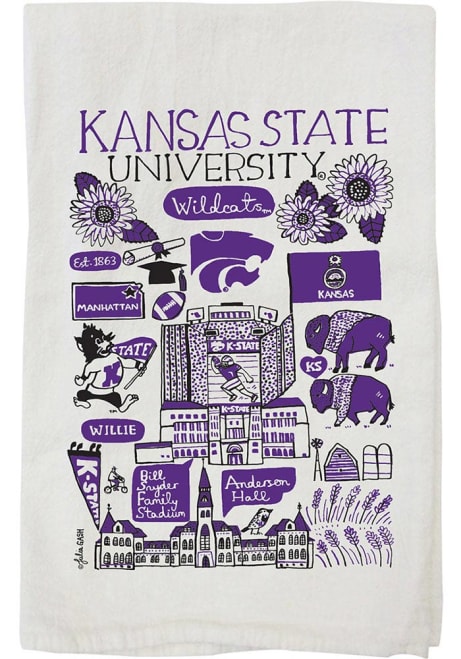Purple K-State Wildcats Julia Gash Natural Towel