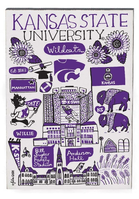 K-State Wildcats Purple Julia Gash Jumbo Magnet