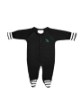 North Texas Mean Green Baby Stripe Footed Black Stripe Footed One Piece Pajamas