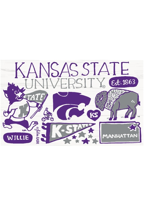 K-State Wildcats Purple Julia Gash Recycled Wood Magnet