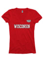 Wisconsin Badgers Juniors Red Straightaway V-Neck