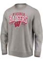 Wisconsin Badgers Defensive Leader Crew Sweatshirt - Grey