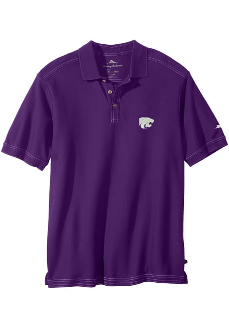 Mens K-State Wildcats Purple Tommy Bahama Emfielder Short Sleeve Polo Shirt