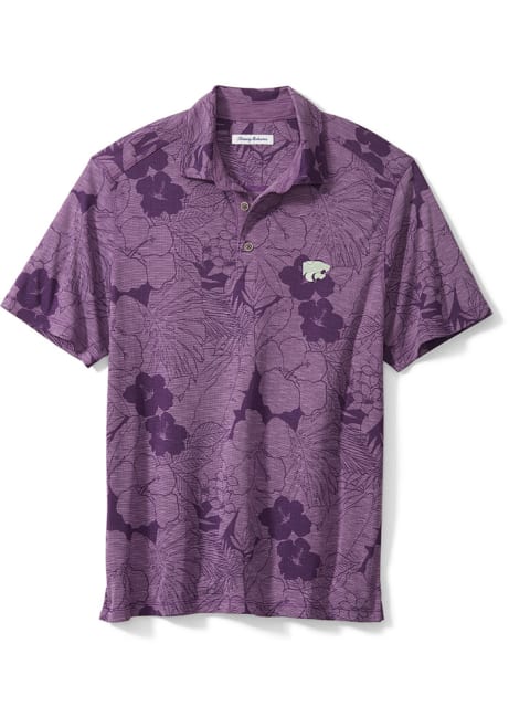 Mens K-State Wildcats Purple Tommy Bahama Miramar Blooms Short Sleeve Polo Shirt