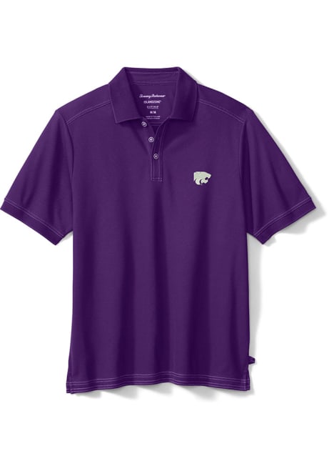 Mens K-State Wildcats Purple Tommy Bahama Sports Emfielder Short Sleeve Polo Shirt