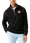 Main image for Tommy Bahama Pittsburgh Steelers Mens Black Tobago Bay Long Sleeve 1/4 Zip Pullover
