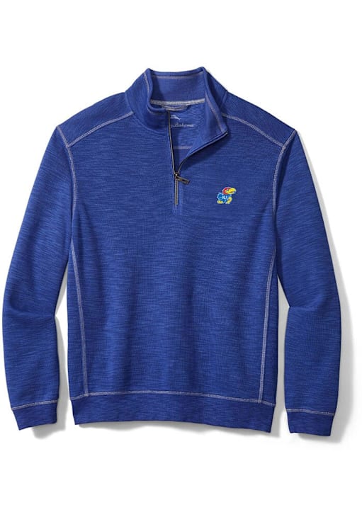 Tommy Bahama Kansas Jayhawks Mens BLUE Sport Tobago Bay Pullover