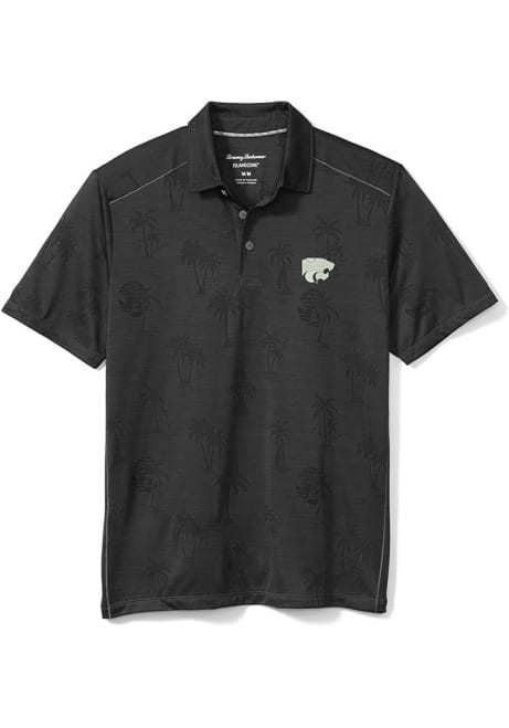 Mens K-State Wildcats Grey Tommy Bahama Sport Palm Short Sleeve Polo Shirt