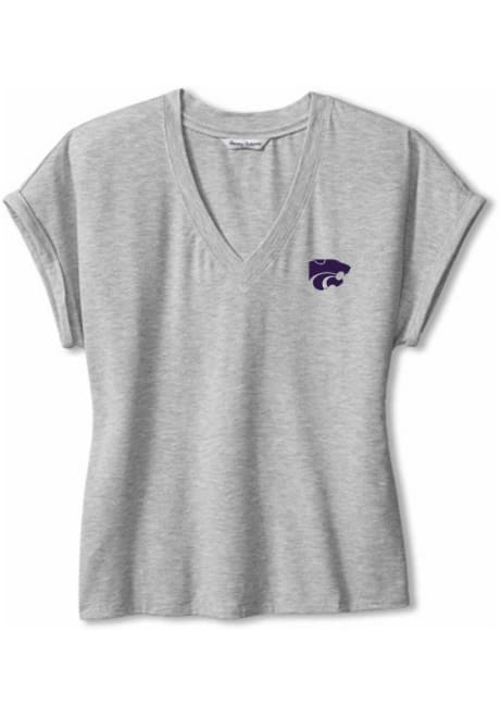 K-State Wildcats Grey Tommy Bahama Kauai Jersey Short Sleeve T-Shirt