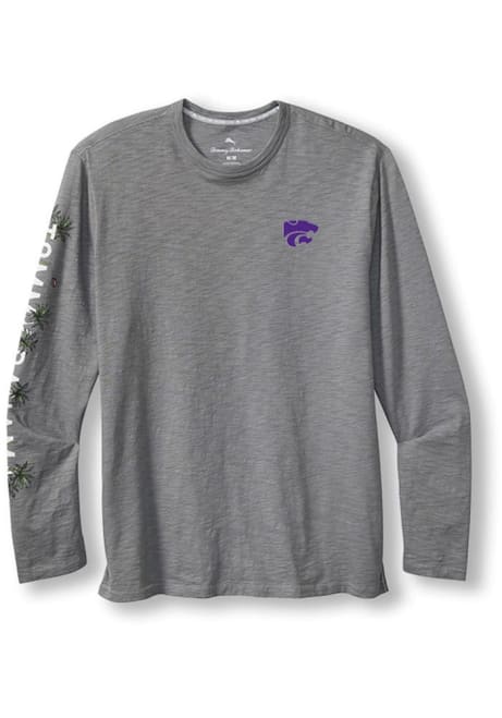 Mens K-State Wildcats Grey Tommy Bahama Oasis Endzone Lux Football Tee