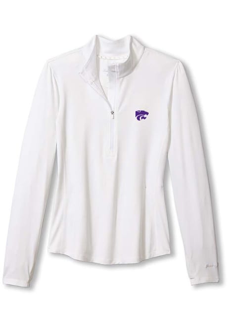 Womens K-State Wildcats White Tommy Bahama Playa Vista Qtr Zip Pullover