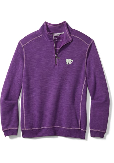 Mens K-State Wildcats Purple Tommy Bahama Sport Tabago Qtr Zip Pullover