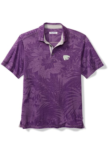 Mens K-State Wildcats Purple Tommy Bahama Sport Santiago Paradise Short Sleeve Polo Shirt