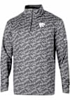 Main image for Mens K-State Wildcats Grey Columbia Heat Seal Printed Wickham Hills Qtr Zip Pullover