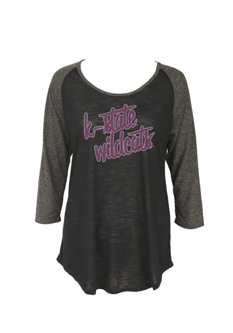 Womens Black K-State Wildcats Lauren LS Tee