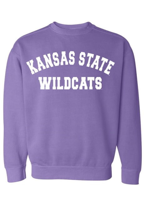 Womens Purple K-State Wildcats Simple Crew Sweatshirt