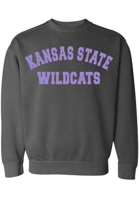 Womens Grey K-State Wildcats Simple Crew Sweatshirt