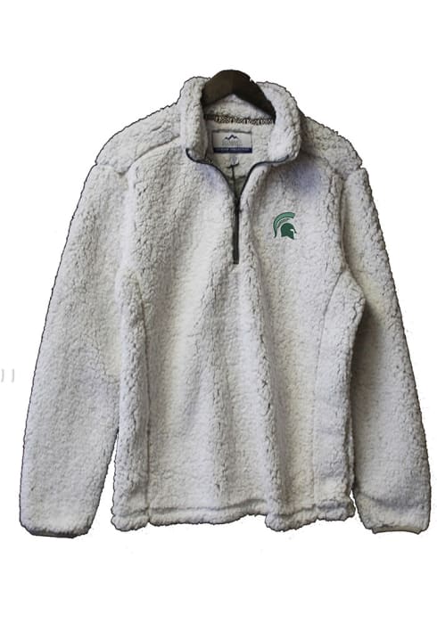 White sherpa pullover