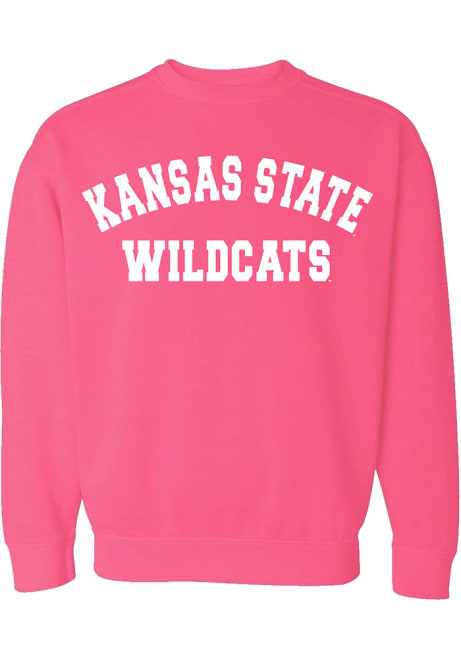 Womens Pink K-State Wildcats Comfort Colors Crew Sweatshirt