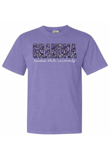 K-State Wildcats Floral Grandma Short Sleeve T-Shirt - Purple