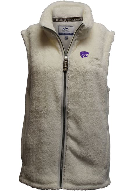 Womens White K-State Wildcats Double Plush Vest