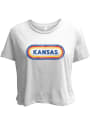 Kansas Jayhawks Womens Ombre Oval T-Shirt - White