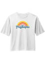 Philadelphia Women's Rainbow Cropped Short Sleeve T-Shirt - White
