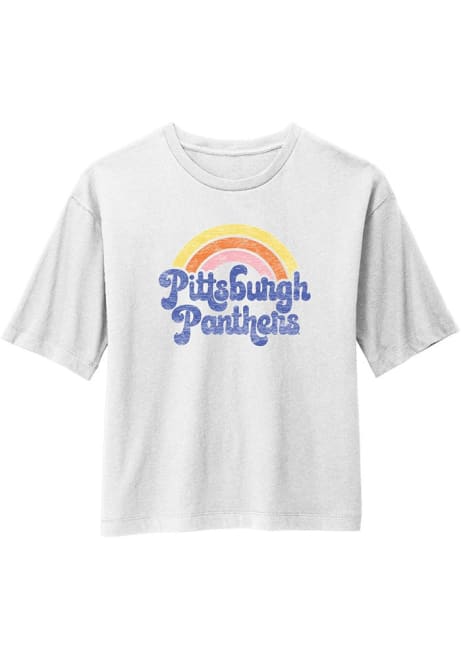 Pitt Panthers Rainbow Short Sleeve T-Shirt - White