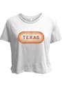 Texas Women's White Ombre Oval Cropped Short Sleeve T-Shirt