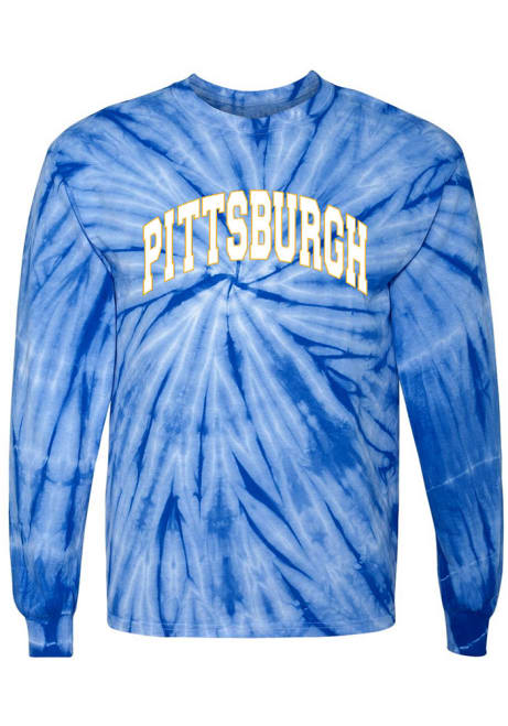 Womens Blue Pitt Panthers Emma Tie Dye LS Tee