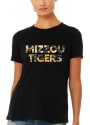 Missouri Tigers Womens Floral Jersey T-Shirt - Black