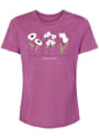 Dallas Ft Worth Womens Flower Squares T-Shirt - Purple