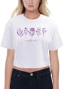 K-State Wildcats Womens Floral Crop T-Shirt - White