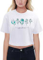 Michigan State Spartans Womens Floral Crop T-Shirt - White