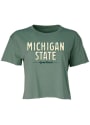Michigan State Spartans Womens Floral Crop T-Shirt - Green