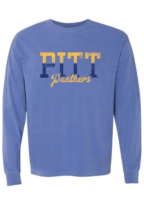 Womens Blue Pitt Panthers Two Tone LS Tee