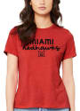 Miami RedHawks Womens Script Logo T-Shirt - Red