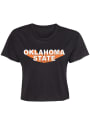 Oklahoma State Cowboys Womens Jade Crop T-Shirt - Black