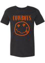 Oklahoma State Cowboys Womens Smiley Face T-Shirt - Black