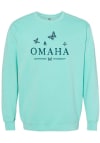 Main image for Omaha Womens Green Butterflies Wordmark Crew Sweatshirt