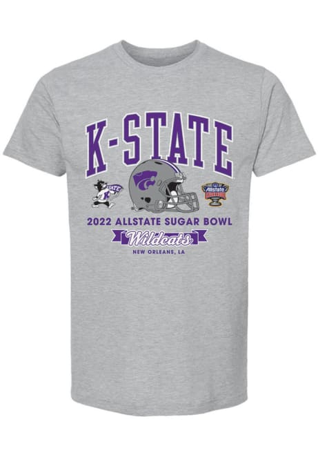K-State Wildcats 2022 Sugar Bowl Bound Short Sleeve T Shirt - Grey