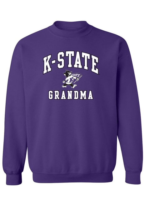 Womens Purple K-State Wildcats Grandma Crew Sweatshirt
