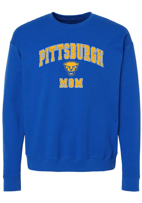 Womens Blue Pitt Panthers Mom Crew Sweatshirt