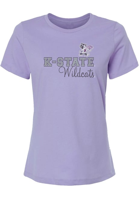 K-State Wildcats Rhinestone Short Sleeve T-Shirt - Lavender