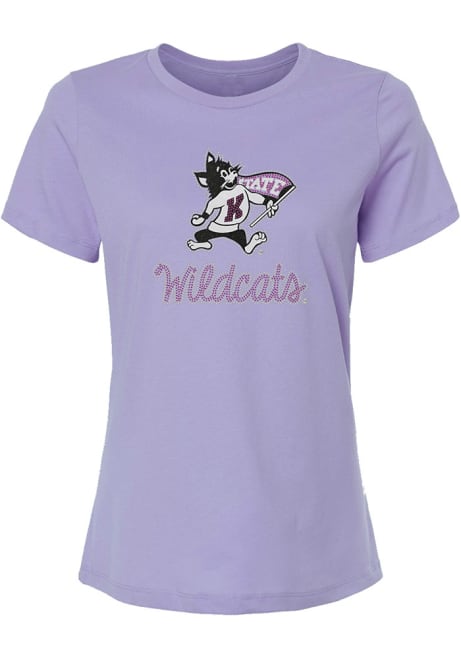 K-State Wildcats Willie Rhinestone Short Sleeve T-Shirt - Lavender