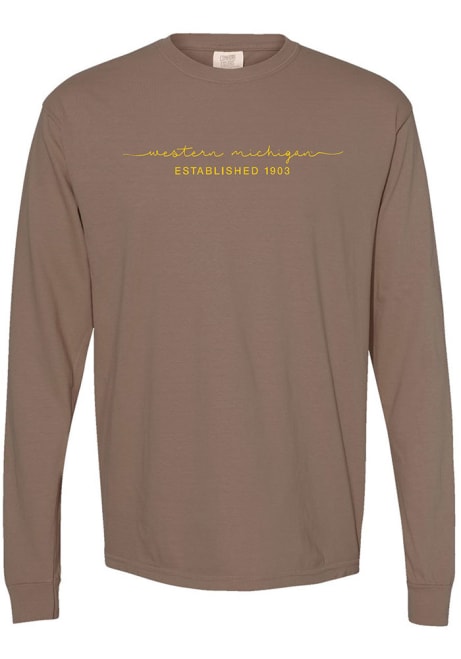 Womens Brown Western Michigan Broncos Script LS Tee