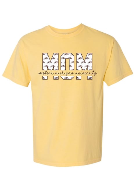 Western Michigan Broncos Mom Block Short Sleeve T-Shirt - Yellow