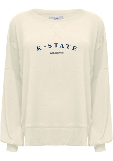 Womens Oatmeal K-State Wildcats Alissa Crew Sweatshirt